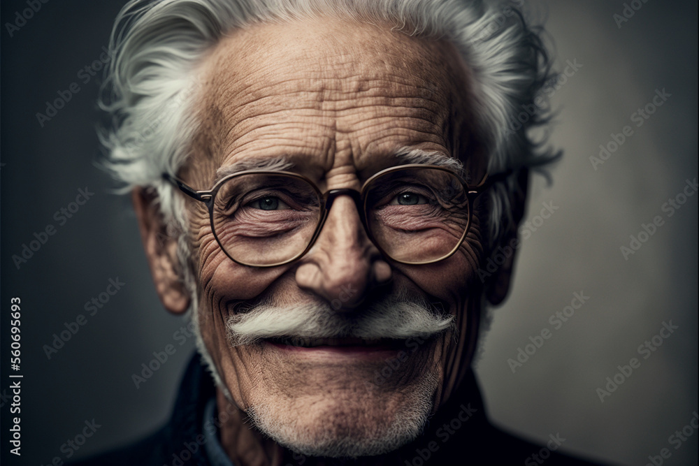 Beautiful elderly man in front of a background Beautiful elderly man in front of a background