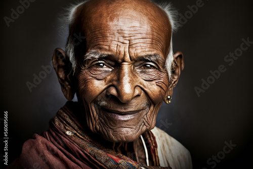 Beautiful elderly man in front of a background © Djomas