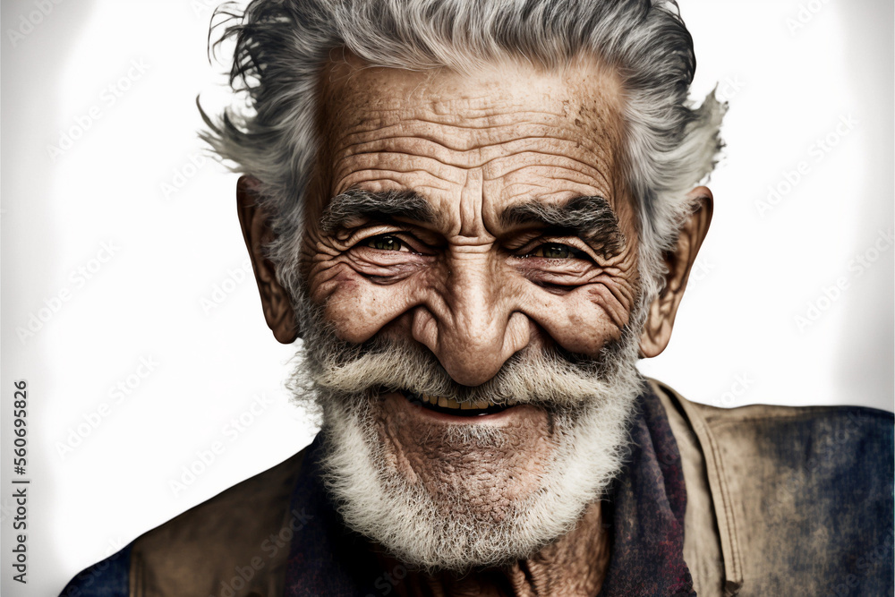 Beautiful elderly man in front of a background Beautiful elderly man in front of a background