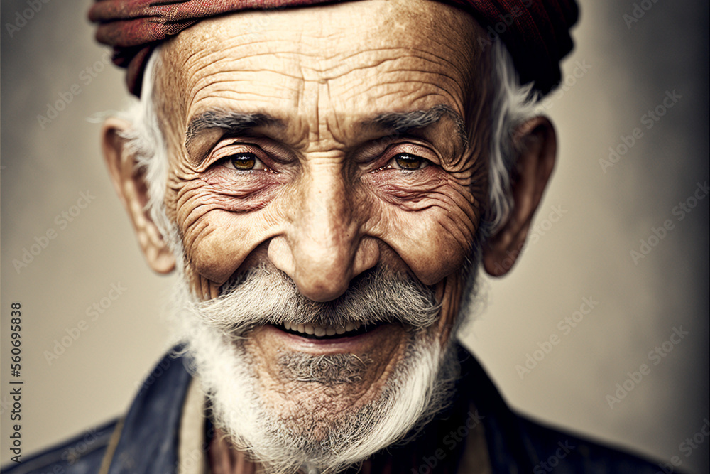 Beautiful elderly man in front of a background Beautiful elderly man in front of a background