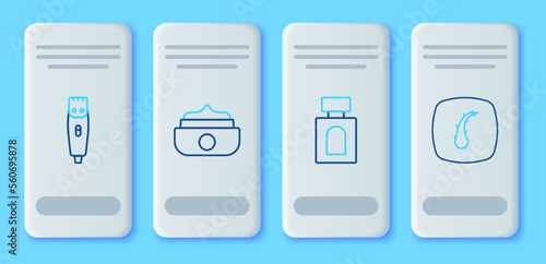 Set line Gel or wax for hair styling, Aftershave, Hair clipper and Human follicle icon. Vector