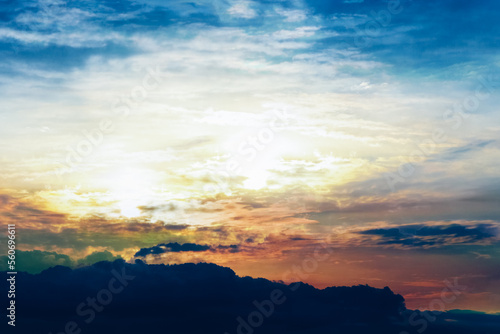 Beautiful religious image.bright light from heaven, light of hope and happyness from skies.Soft focus.Religion concept.