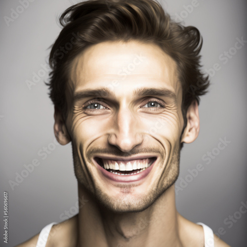 Beautiful caucasian man in front of a background © Djomas