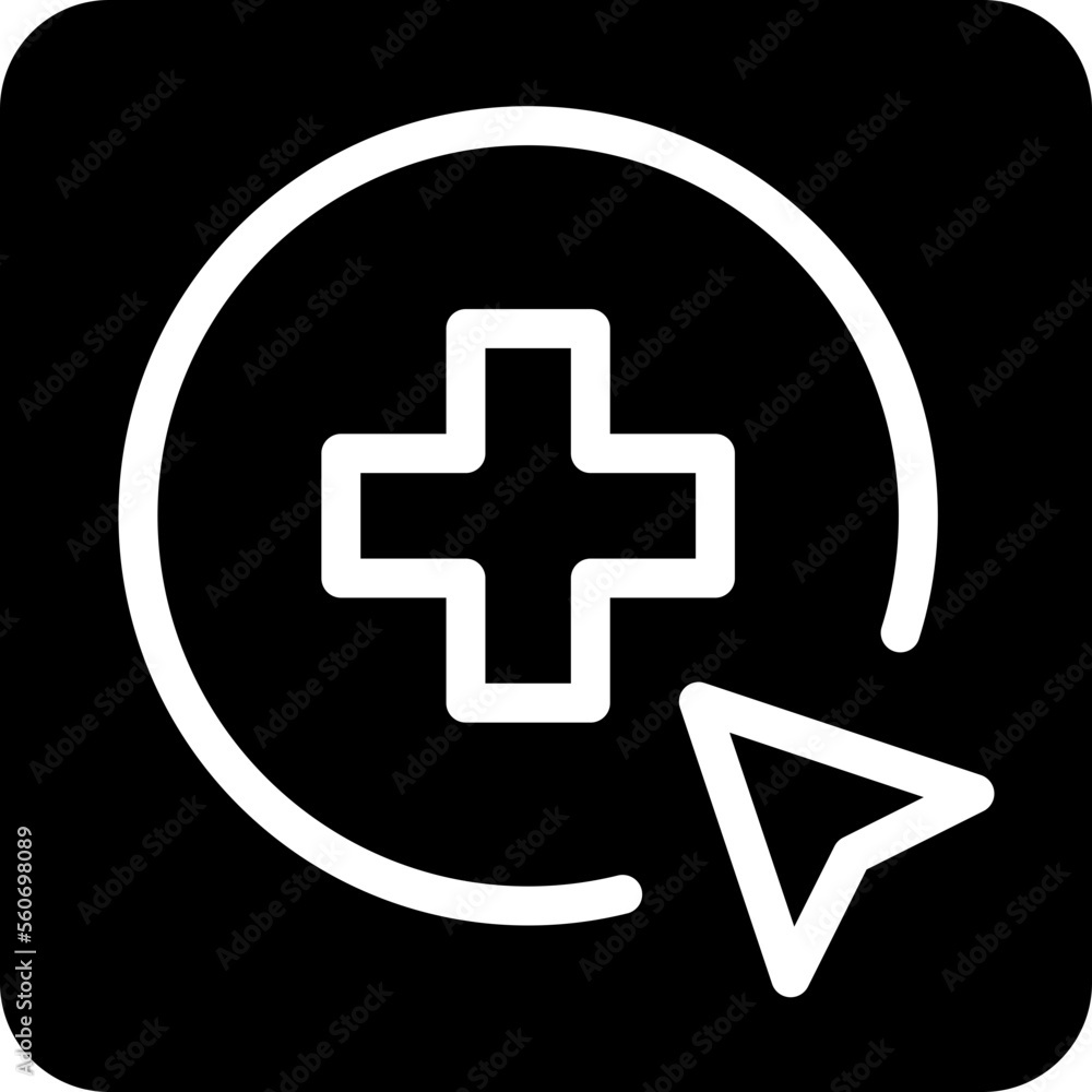 Obraz premium Solid Medical Cross Select Cursor Circle icon