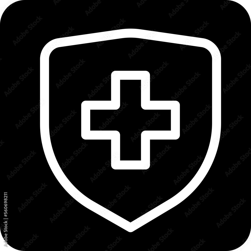 Solid shield medical cross icon Solid shield medical cross icon
