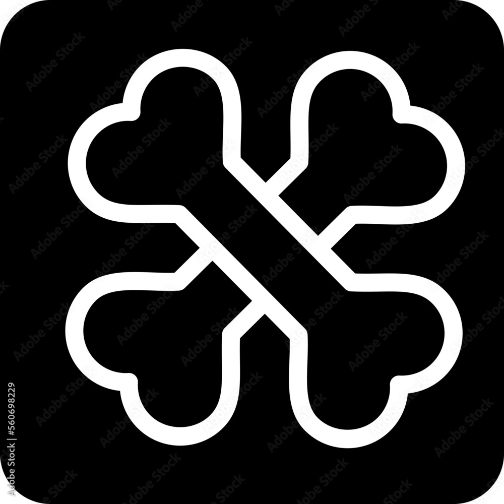 Solid two bones cross icon Solid two bones cross icon