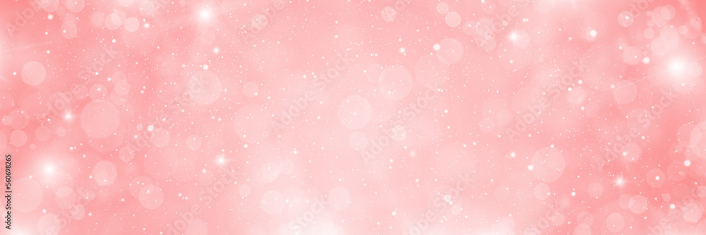 Soft pink bokeh background. Abstract banner with circles and flashes Soft pink bokeh background. Abstract banner with circles and flashes