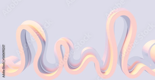 Abstract colorful background curved pattern in design 3d render