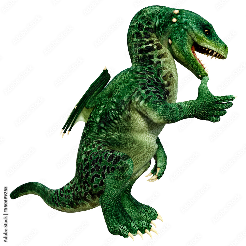 Fototapeta premium 3D Rendering Fairy Tale Dragon on White