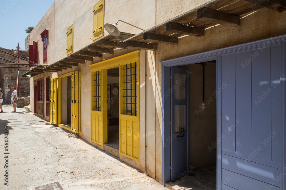 Renovated houses on Spinalonga Isalnd in Crete