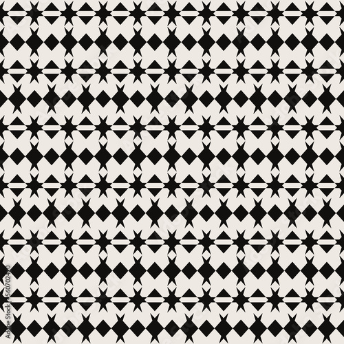 Monochrome Geometric Wallpaper. Decorative vector seamless pattern. Repeating background. Tileable wallpaper print.