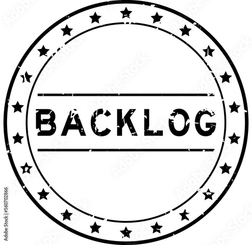 Grunge black backlog word round rubber seal stamp on white background