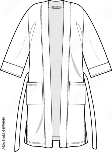 LOUNGE WEAR DRESSING GOWN AND ROBE COAT UNISEX WEAR VECTOR