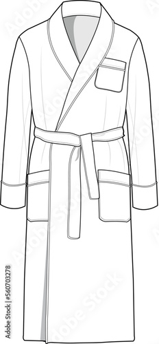 LOUNGE WEAR DRESSING GOWN AND ROBE COAT UNISEX WEAR VECTOR