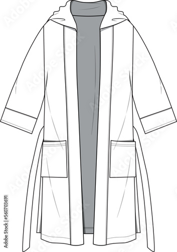 LOUNGE WEAR DRESSING GOWN AND ROBE COAT FOR UNISEX WEAR VECTOR