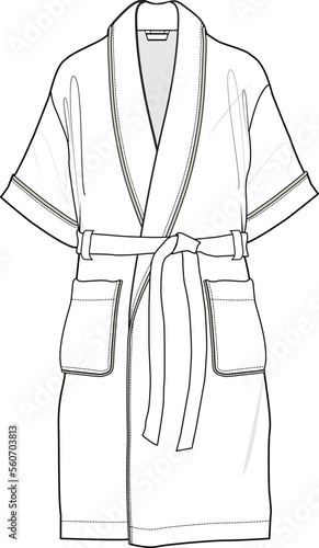 LOUNGE WEAR DRESSING GOWN AND ROBE COAT FOR UNISEX WEAR VECTOR