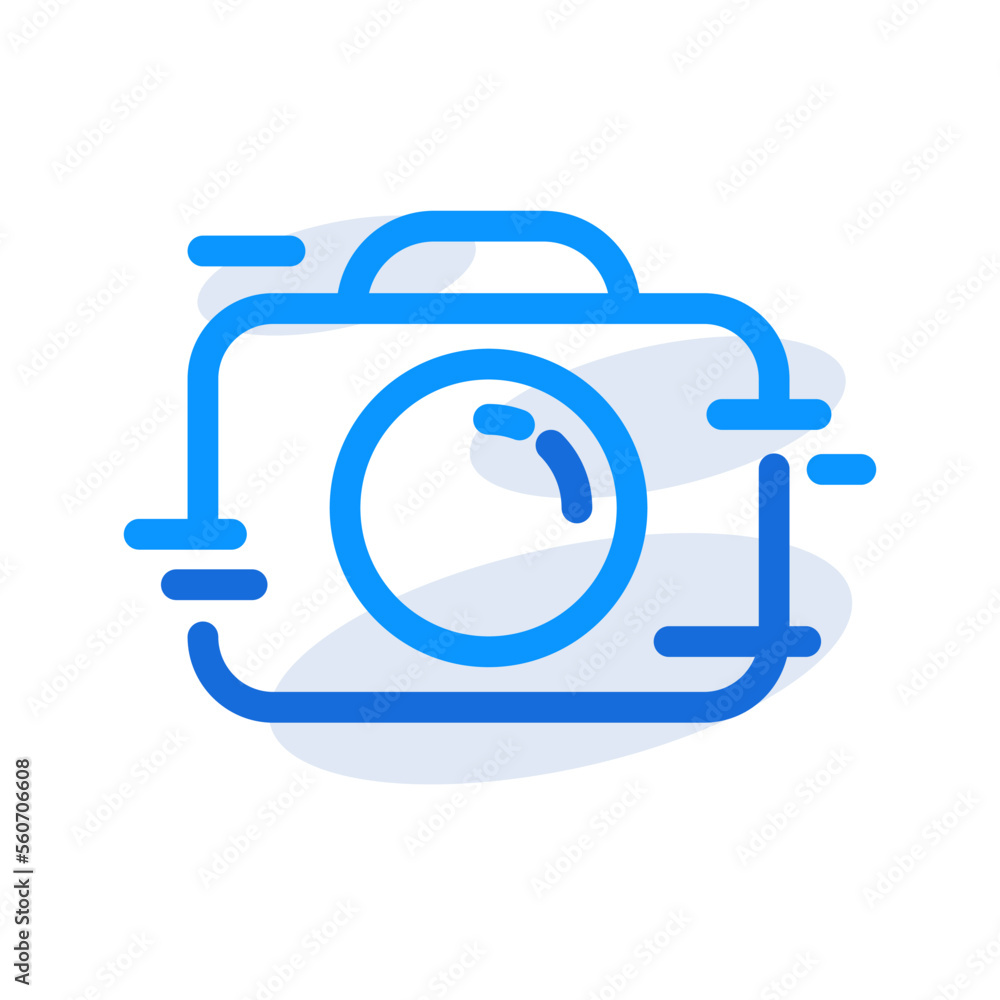 Camera technology icon with blue outline style. Concept, digital, data, abstract, network, internet, tech. Vector Illustration Camera technology icon with blue outline style. Concept, digital, data, abstract, network, internet, tech. Vector Illustration