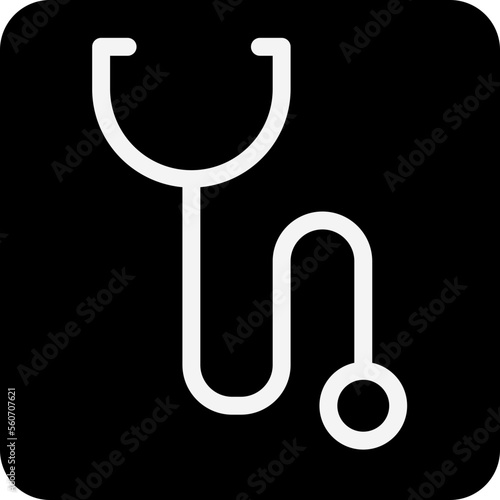 Solid Instrument Stethoscope doctor icon