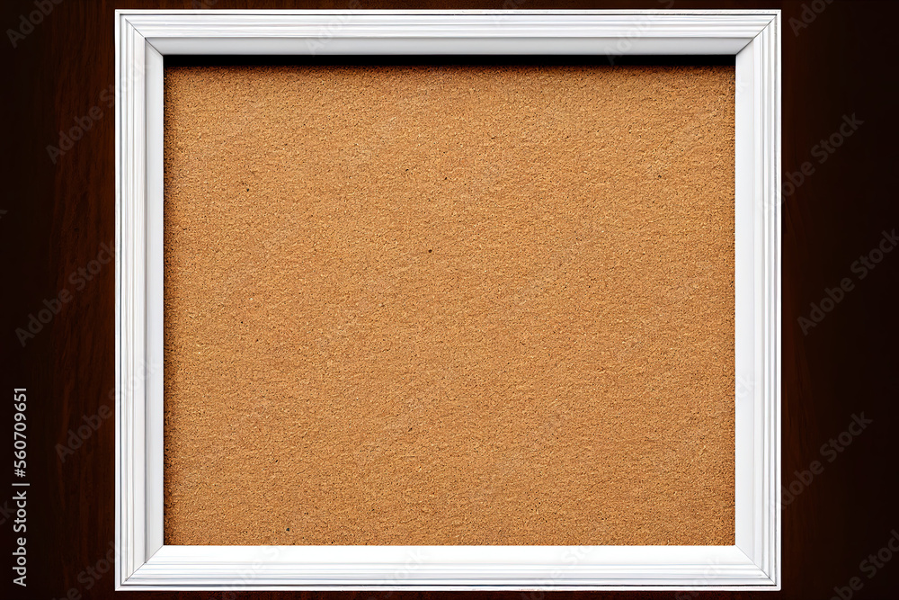 Fototapeta premium blank cork board with white frame, Generative AI