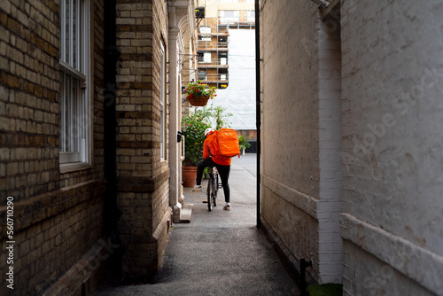 Food delivery guy service on the bike