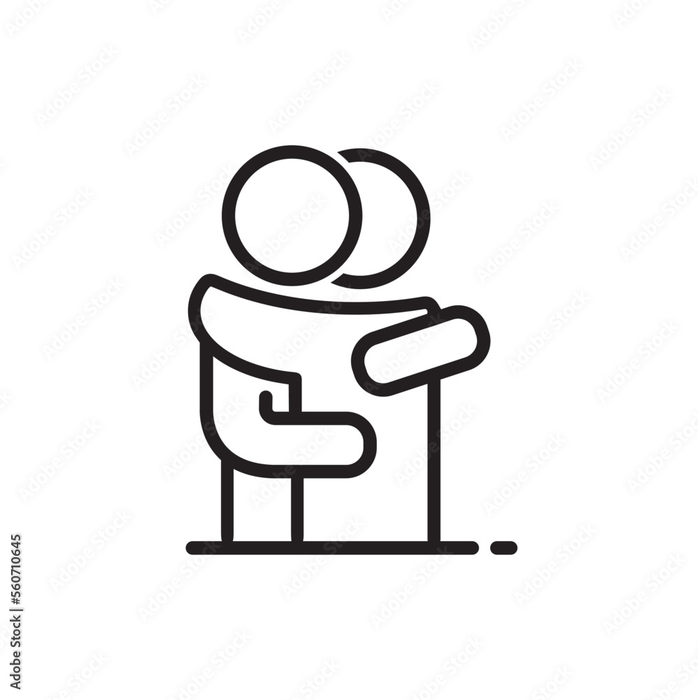 Two people hugging , icon, vector. Two people hugging , icon, vector.