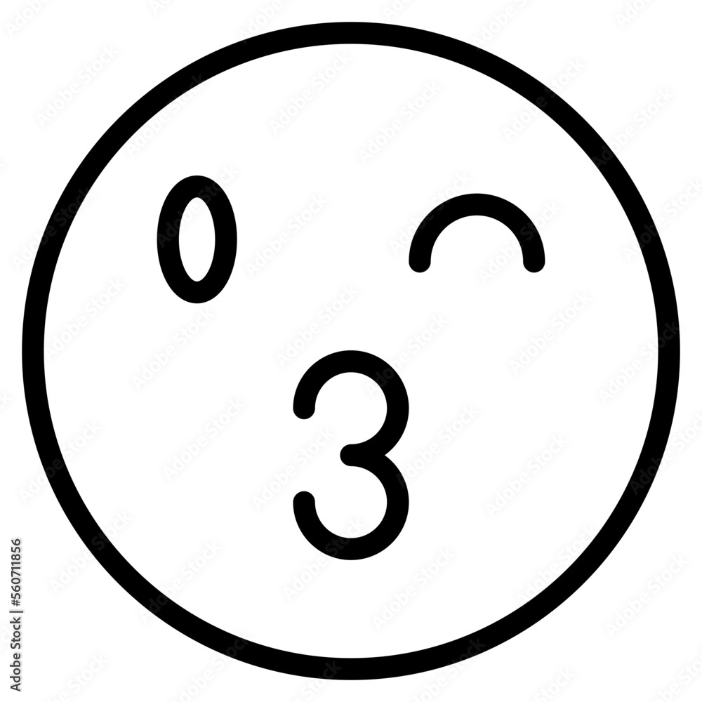 emoticon love face line icon emoticon love face line icon