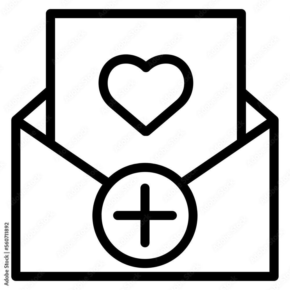Obraz premium message love line icon