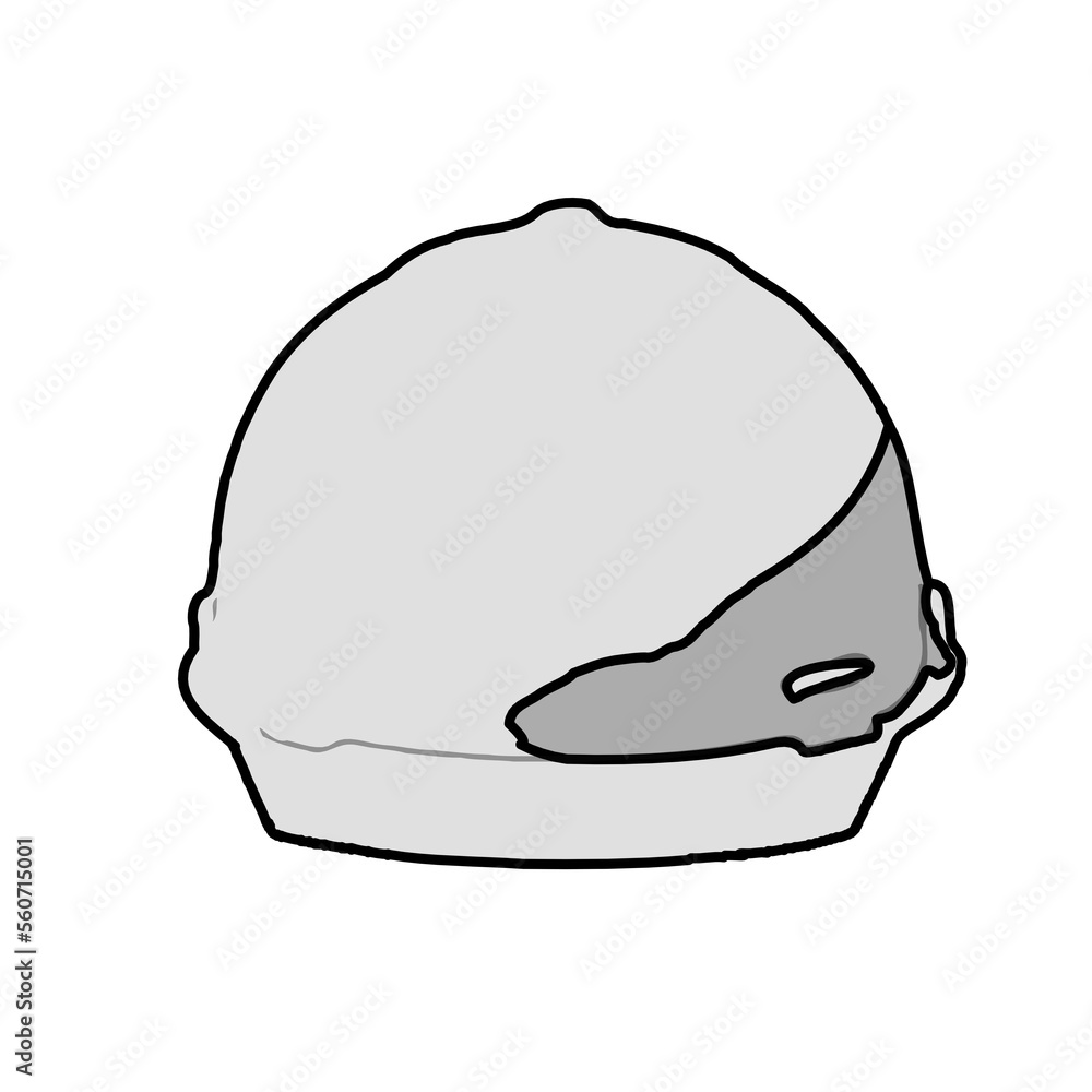 Black and white sketch of a cover and head protector with a transparent background Black and white sketch of a cover and head protector with a transparent background