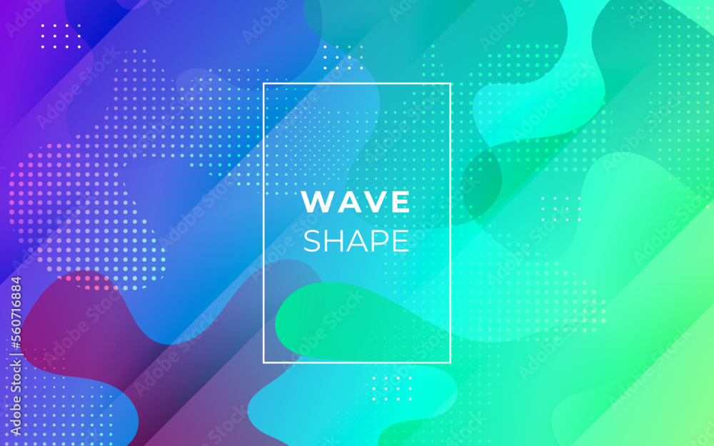 minimal abstract colorful green blue purple liquid color gradient, fluid shape geometric with dots background. eps10 vector