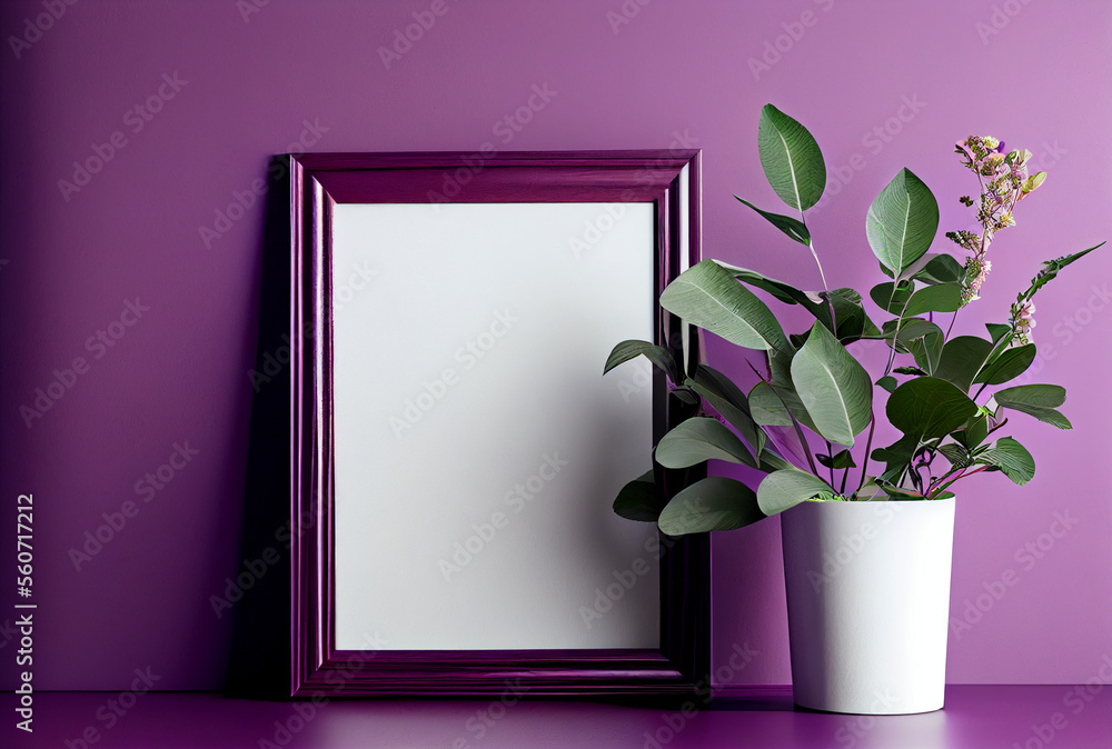 Empty picture frame with copy space for quotes, products, photos Generative AI Empty picture frame with copy space for quotes, products, photos Generative AI