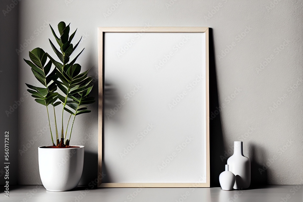 Empty picture frame with copy space for quotes, products, photos Generative AI Empty picture frame with copy space for quotes, products, photos Generative AI