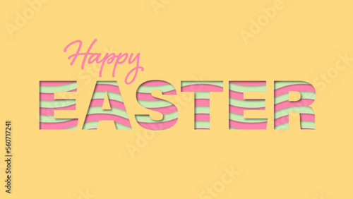 Happy Easter paper cut background.