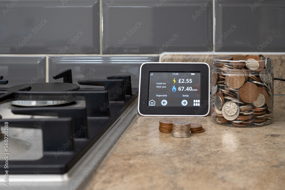 Fototapeta premium energy crisis concept of saving for gas and electricity bills