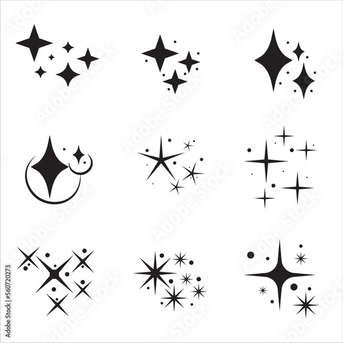 stars, shine, flares, sparkle icon, vector, illustration, symbol