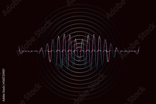 3d Soundwave signal of vector illustration. Abstract music track for banners, posters, covers. Pattern vibration icon.