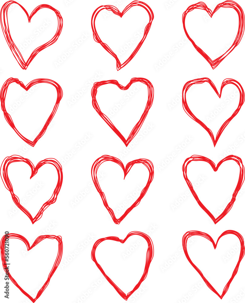 Hearts_red_hand drawing_12 Hearts_red_hand drawing_12