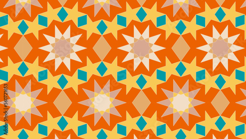 Arabic seamless pattern in multicolored palette. Arabic ornament. Oriental decor. Ramadan wallpaper design. Vector