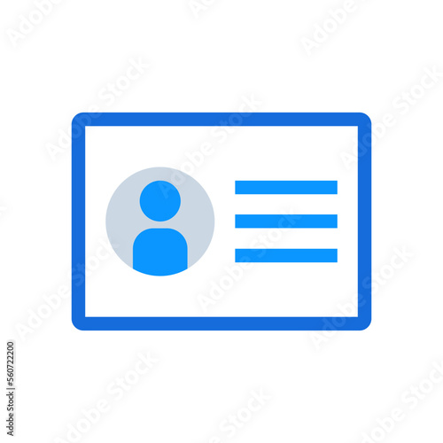 Businnes Card business icon with blue duotone style. Emblem, isolated, corporate, label, white, card, identity. Vector illustration