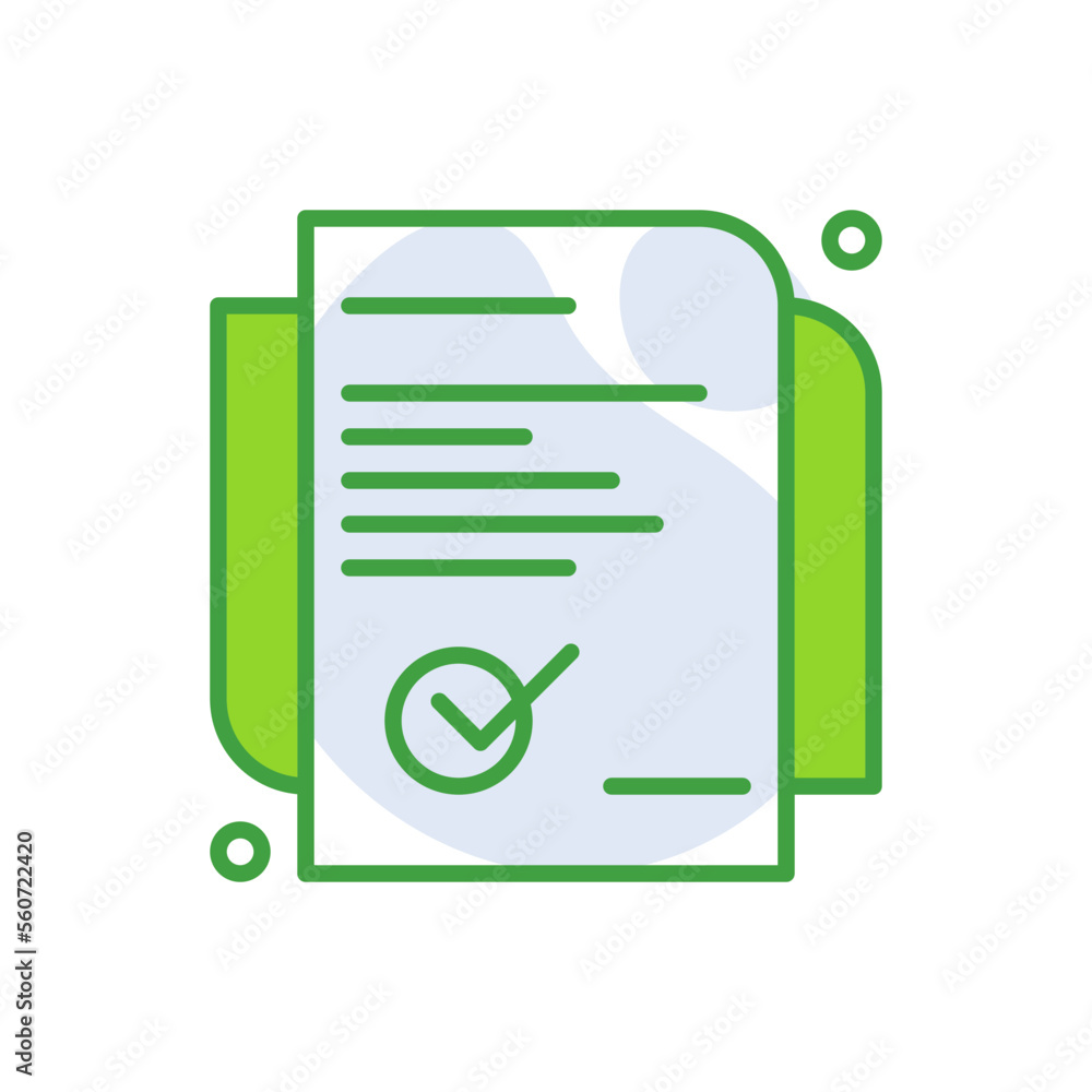 Contract business icon with green duotone style. Agreement, paper, sign, signature, isolated, design, deal. Vector illustration Contract business icon with green duotone style. Agreement, paper, sign, signature, isolated, design, deal. Vector illustration