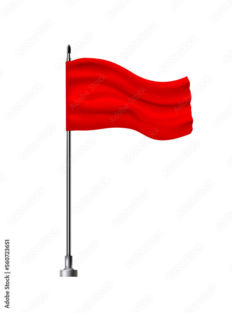 Red waving flag, mock up isolated. Realistic object on flagpole. Multicolored banners, standing. Png Red waving flag, mock up isolated. Realistic object on flagpole. Multicolored banners, standing. Png