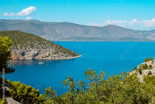 view over the Aegean sea in Nea Epidavros, Greece