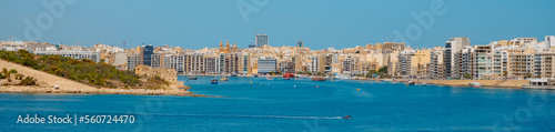 Fototapeta Naklejka Na Ścianę i Meble -  Sliema, in Malta, and Manoel Island, banner