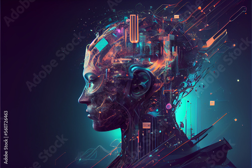 Technology background concept art Generative AI illustration