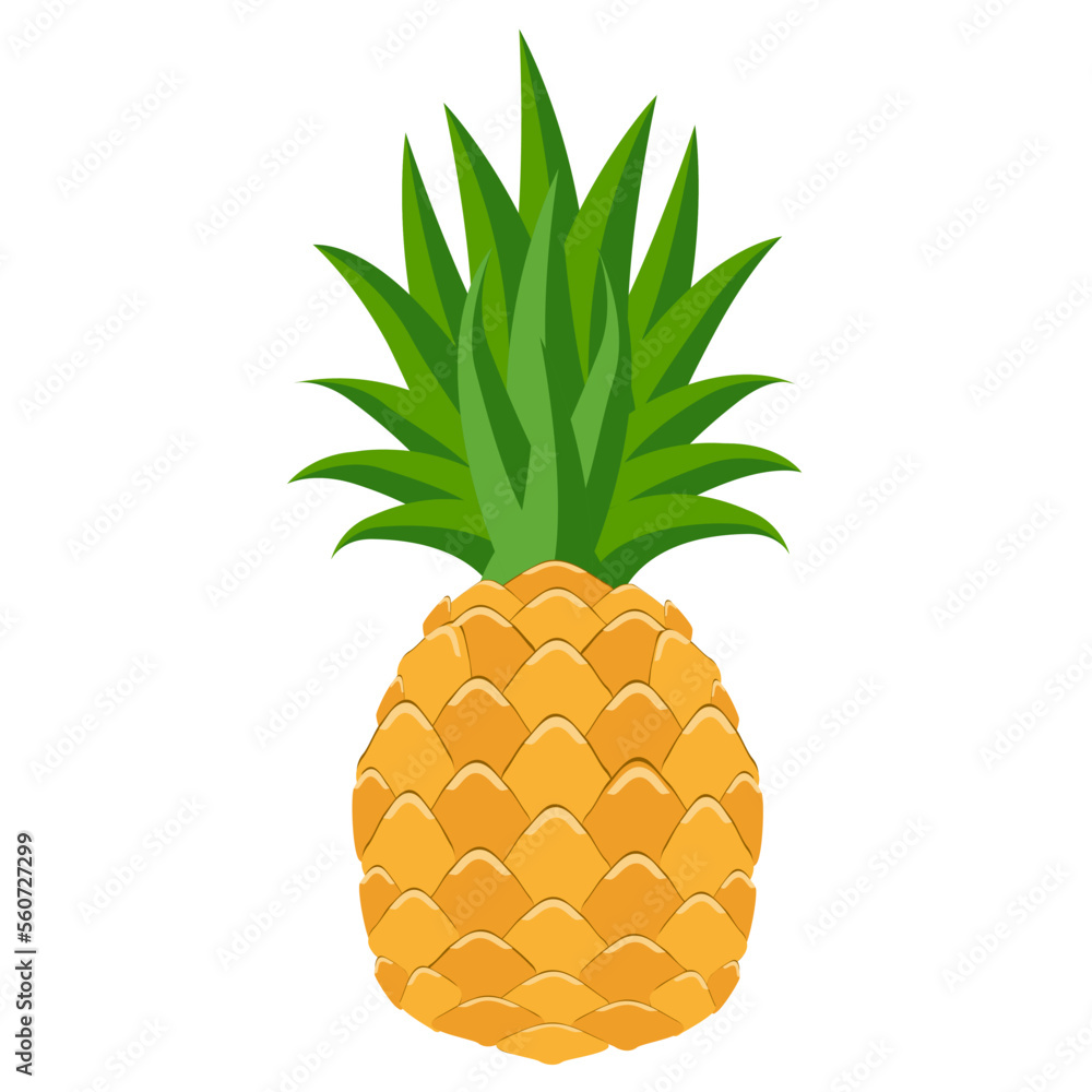 Obraz premium pineapple fruit food flat icon vector illustration
