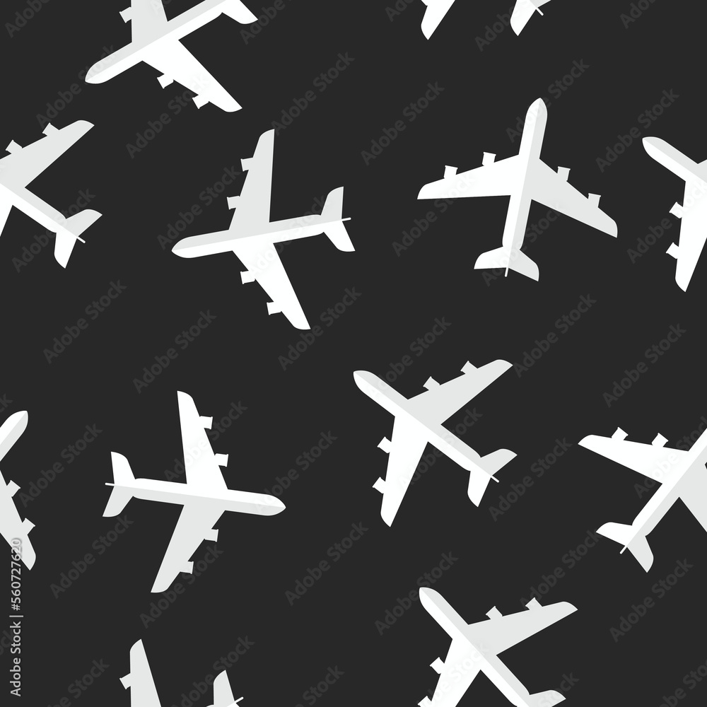 Seamless pattern or background with planesttern. Vector Seamless pattern or background with planes