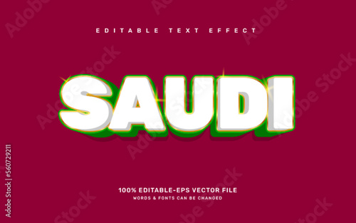 Saudi editable text effect template