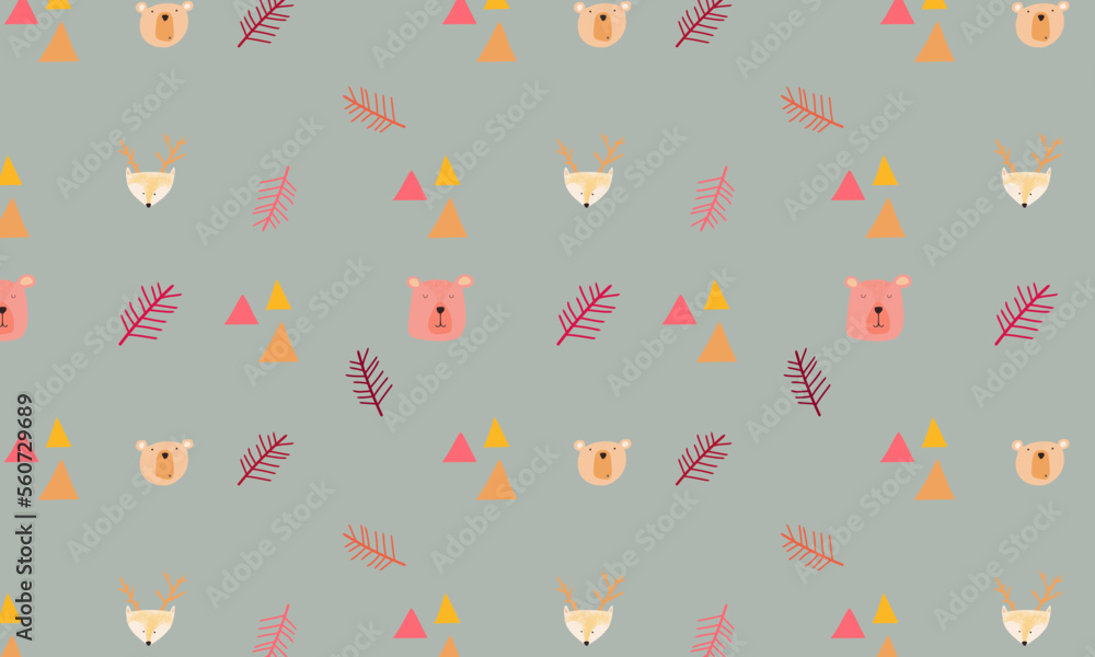 Seamless background with cute animals Seamless background with cute animals