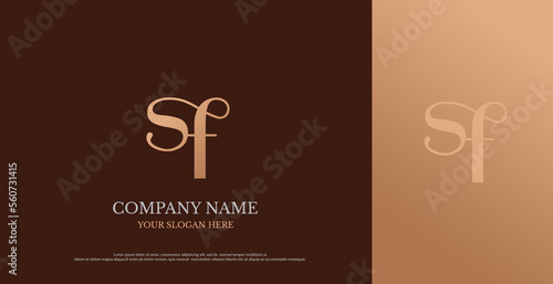 Initial SF Logo Design Vector 