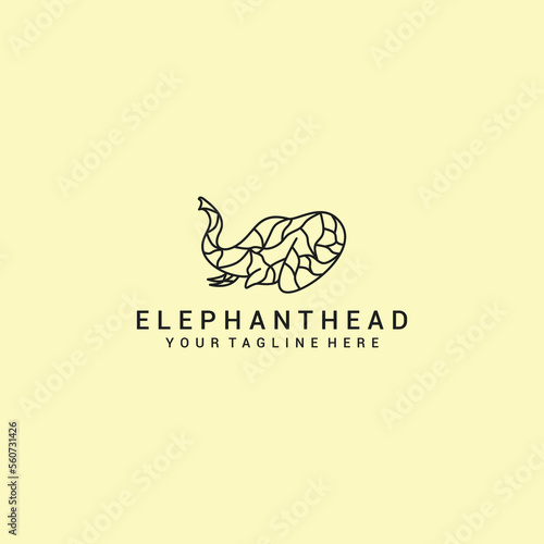 Elephan head logo design icon vector