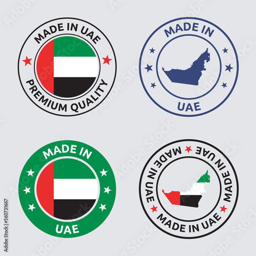 Free Download made in UAE stamp set, made in United Arab Emirates product labels - GFXLoad